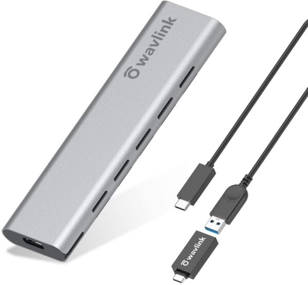 WAVLINK M.2 SATA SSD Enclosure,NGFF to USB C Gen 2 10Gbps (B Key,B+M Key) Hard Drive Caddy Aluminum External Case for 2230 2242 2260 2280,Support UASP